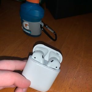 Apple refurbished AirPods (I think gen2) with blue Gatorade case